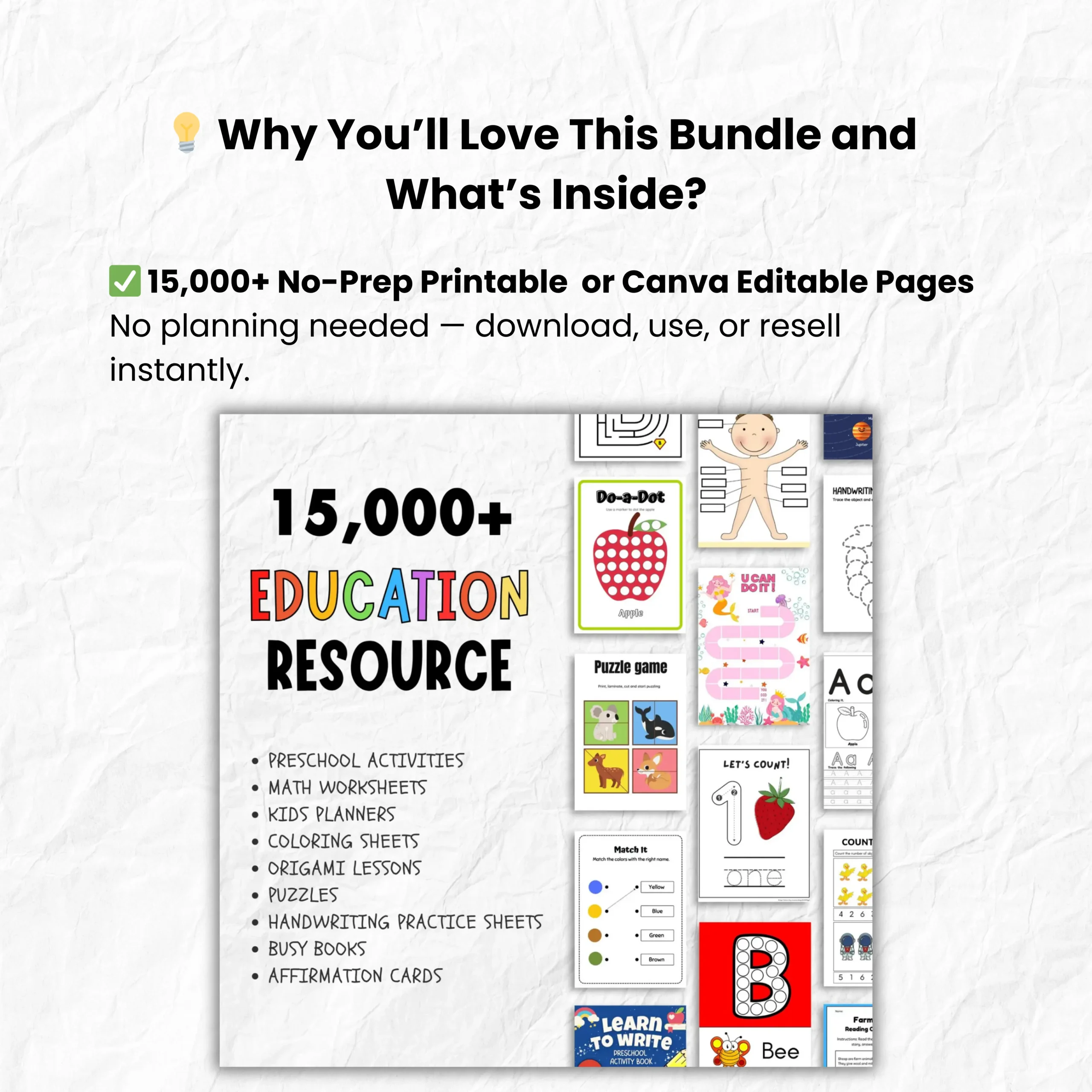 15,000+ NO-PREP Educational Printables with PLR & MRR | Lifetime Access & Monthly Update 4 listing3 scaled